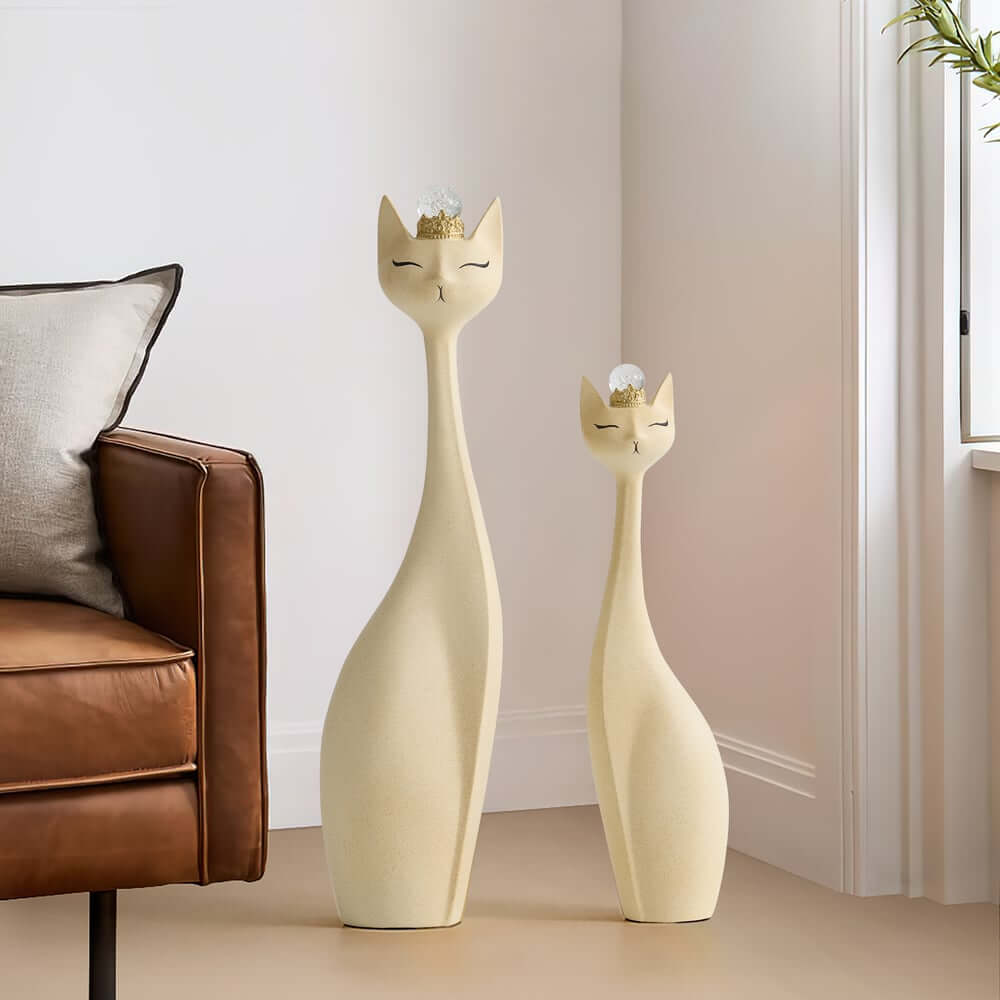 Modern Beige Resin Animal Sculptures for Living Room Decor