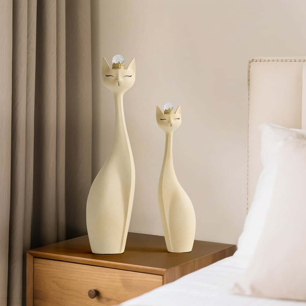 Modern Beige Resin Animal Sculptures for Living Room Decor