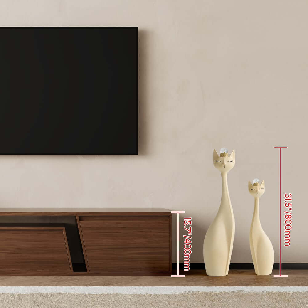 Modern Beige Resin Animal Sculptures for Living Room Decor Dimensions