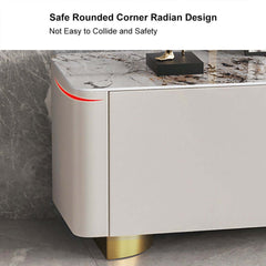 Modern Beige Sintered Stone Coffee Table With Storage
