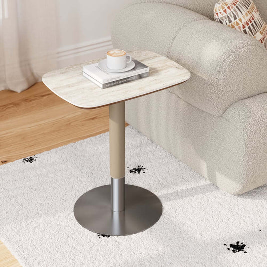 Modern Beige Sintered Stone Lift-Top Side Table Main Product Image