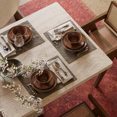 Modern Beige Sintered Stone Rectangle Dining Table Set