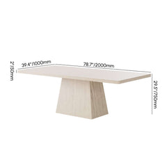 Modern Beige Sintered Stone Rectangle Dining Table Set Dimensions