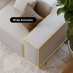 Modern Beige Velvet Modular Sectional Sofa with Square Arms