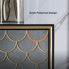 Modern Birch Sideboard Cabinet With Gold Scale Finish