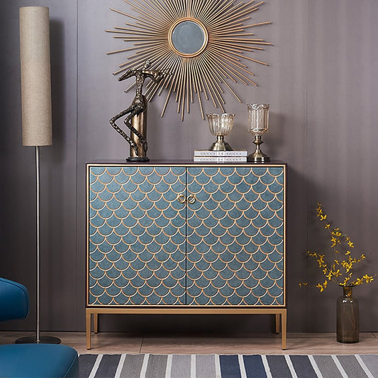 Modern Birch Sideboard Cabinet With Gold Scale Finish Main Product Image