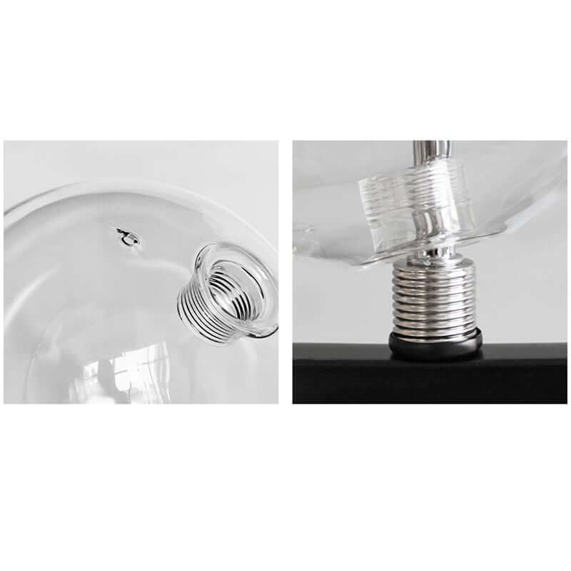 Modern Black 24-Light Bubble Chandelier with Clear Glass Shades