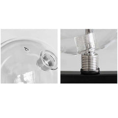 Modern Black 24-Light Bubble Chandelier with Clear Glass Shades