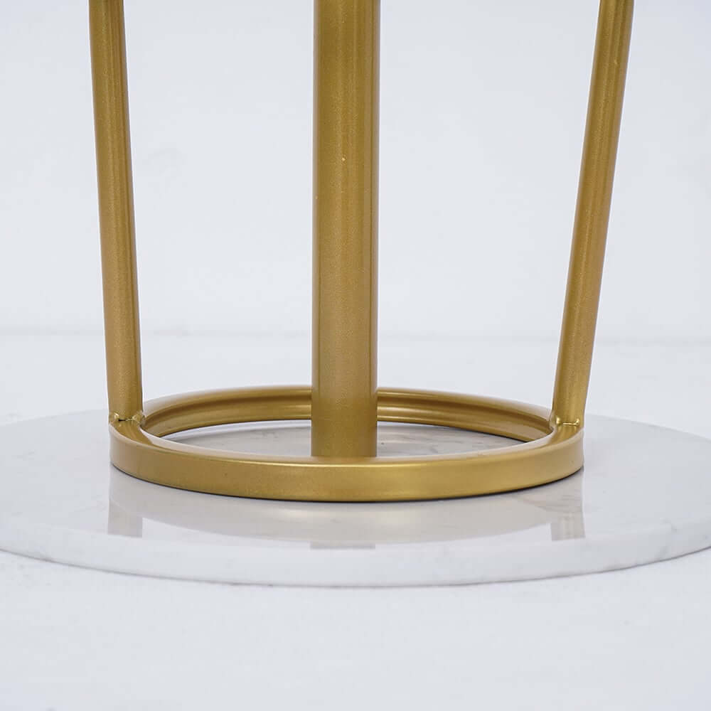 Modern Black and Gold Freestanding Coat Rack with Faux Marble Base