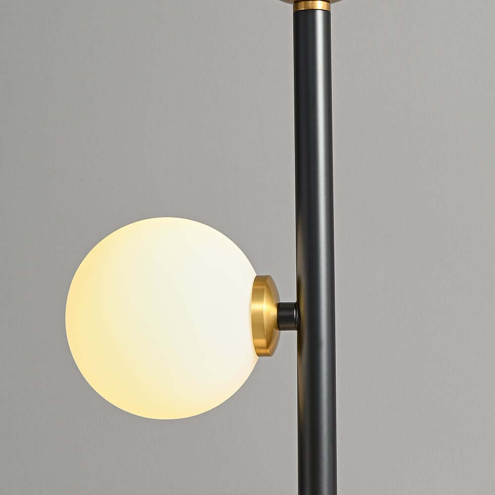 Modern Black and Gold Glass Floor Lamp with Ambient Lighting