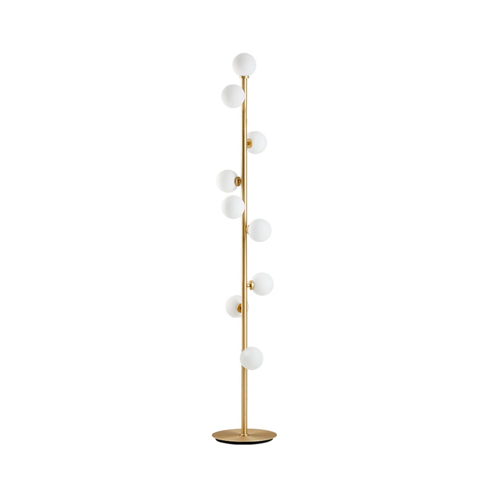 Modern Black and Gold Glass Floor Lamp with Ambient Lighting