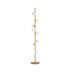 Modern Black and Gold Glass Floor Lamp with Ambient Lighting