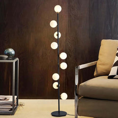 Modern Black and Gold Glass Floor Lamp with Ambient Lighting