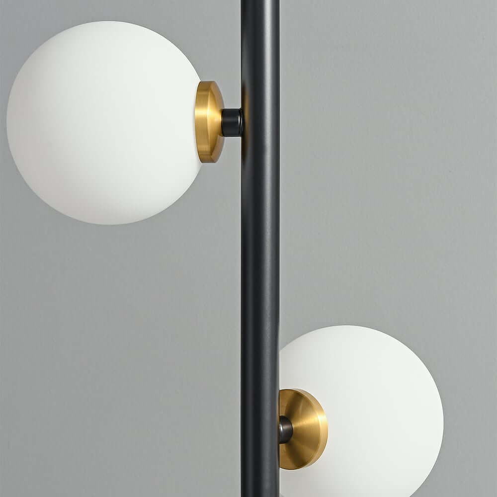 Modern Black and Gold Glass Floor Lamp with Ambient Lighting