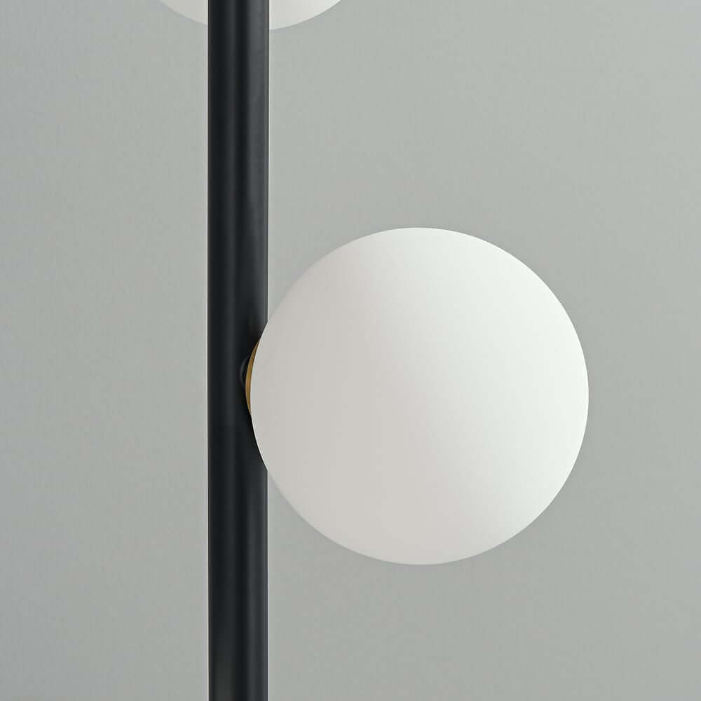 Modern Black and Gold Glass Floor Lamp with Ambient Lighting