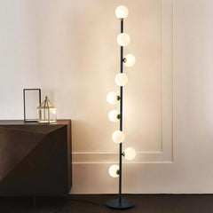 Modern Black and Gold Glass Floor Lamp with Ambient Lighting