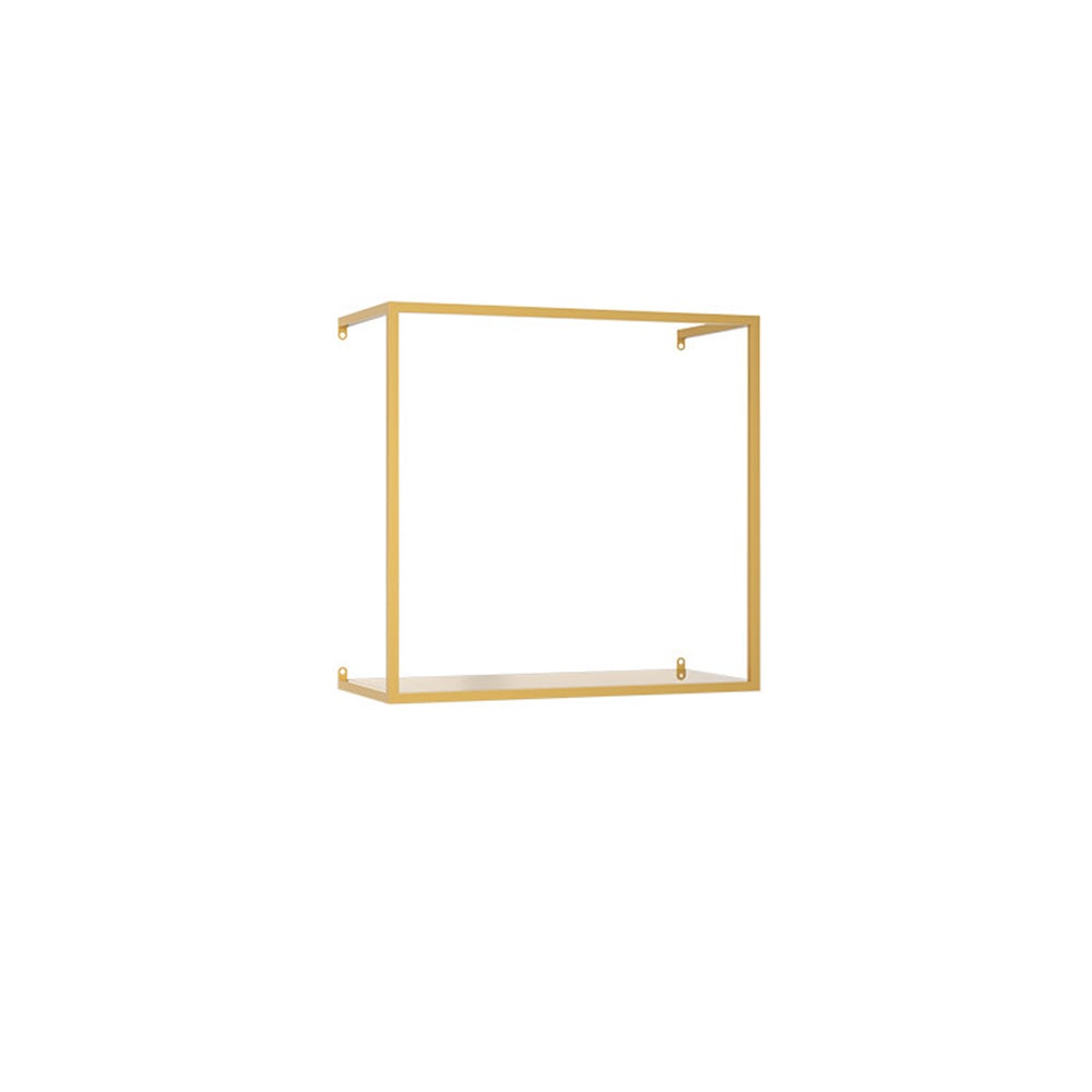 Modern Black and Gold Metal Floating Shelves - Set of 6