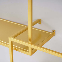 Modern Black and Gold Metal Floating Shelves - Set of 6