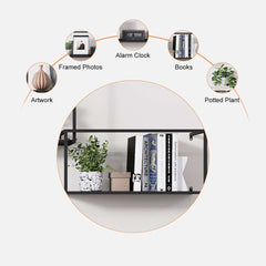 Modern Black and Gold Metal Floating Shelves - Set of 6