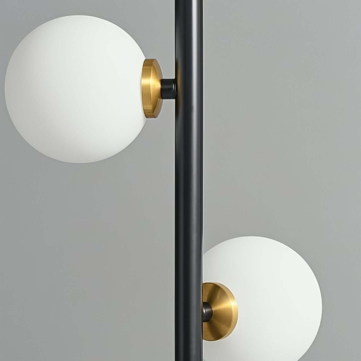 Modern Black and Gold Tree Floor Lamp with 9 LED Glass Globes