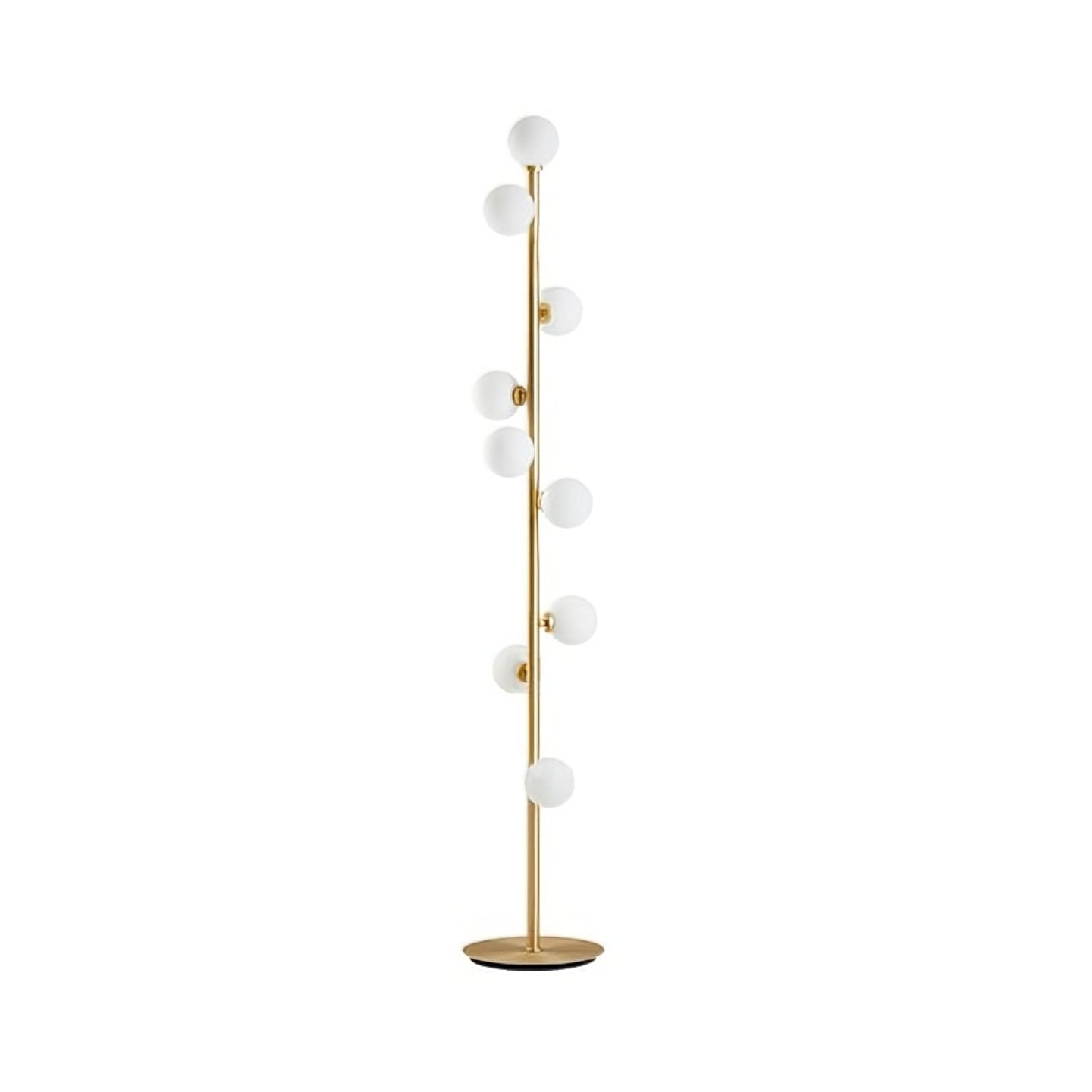 Modern Black and Gold Tree Floor Lamp with 9 LED Glass Globes