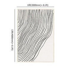 Modern Black and White Nylon Area Rug – Rectangle Machine-Woven Design