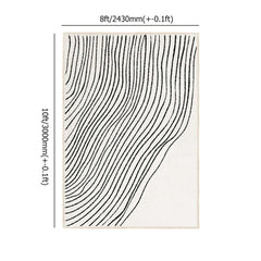 Modern Black and White Nylon Area Rug – Rectangle Machine-Woven Design