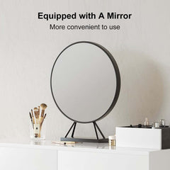 Modern Black And White Vanity With Mirror And 4 Drawers