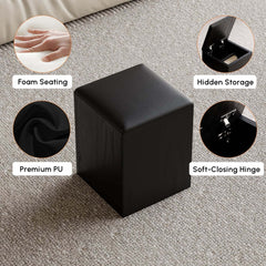 Modern Black Coffee Table with Storage Drawers & Wheels