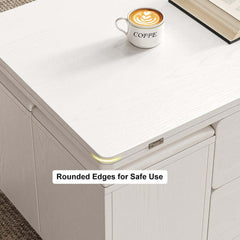 Modern Black Coffee Table with Storage Drawers & Wheels