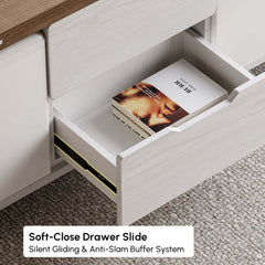Modern Black Coffee Table with Storage Drawers & Wheels