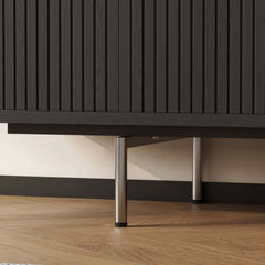 Modern Black Corner TV Stand With Adjustable Shelves