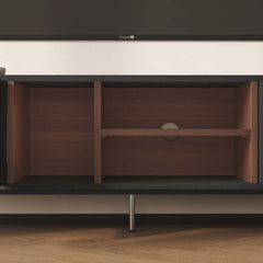 Modern Black Corner TV Stand With Adjustable Shelves