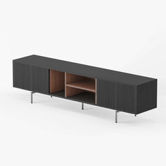 Modern Black Corner TV Stand With Adjustable Shelves