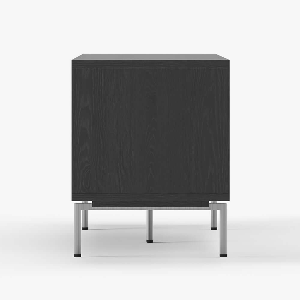 Modern Black Corner TV Stand With Adjustable Shelves