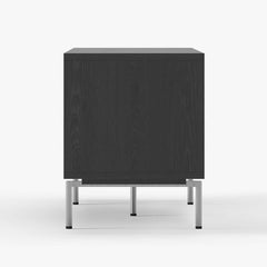 Modern Black Corner TV Stand With Adjustable Shelves