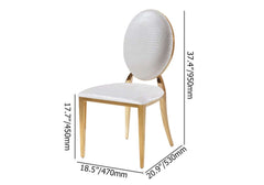 Modern Black Faux Leather Side Chairs With Gold Legs, Set Of 2 Dimensions