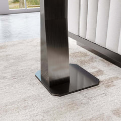 Modern Black Faux Marble Side Table With Stainless Steel Base