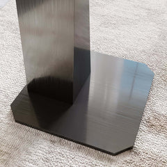 Modern Black Faux Marble Side Table With Stainless Steel Base
