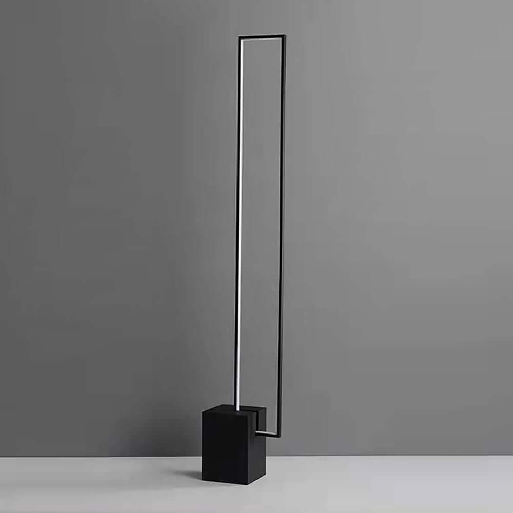 Modern Black Floor Lamp with White Shade - Unique Geometric Design