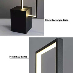 Modern Black Floor Lamp with White Shade - Unique Geometric Design