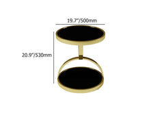 Modern Black Glass Side Table With Stainless Steel Base Dimensions