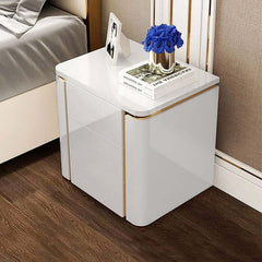 Modern Black & Gold 3-Drawer Nightstand - Engineered Wood