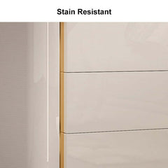 Modern Black & Gold 3-Drawer Nightstand - Engineered Wood