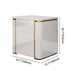 Modern Black & Gold 3-Drawer Nightstand - Engineered Wood Dimensions