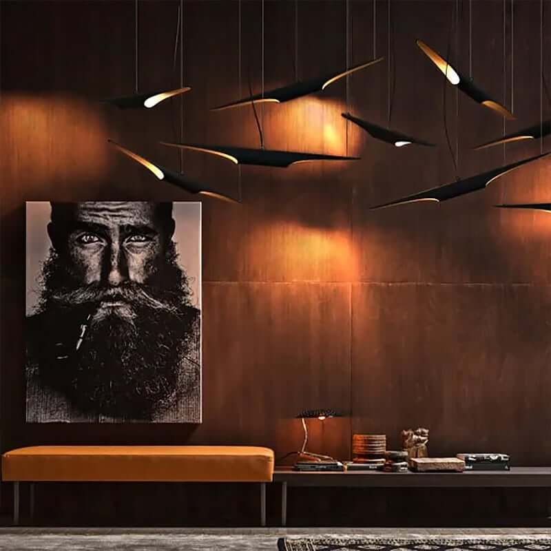 Modern Black & Gold Aluminum Kitchen Island Pendant Light