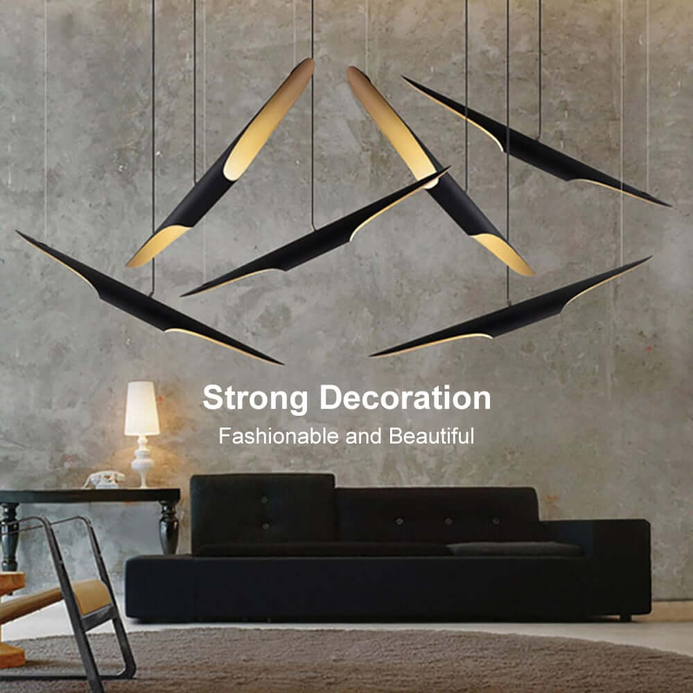 Modern Black & Gold Aluminum Kitchen Island Pendant Light