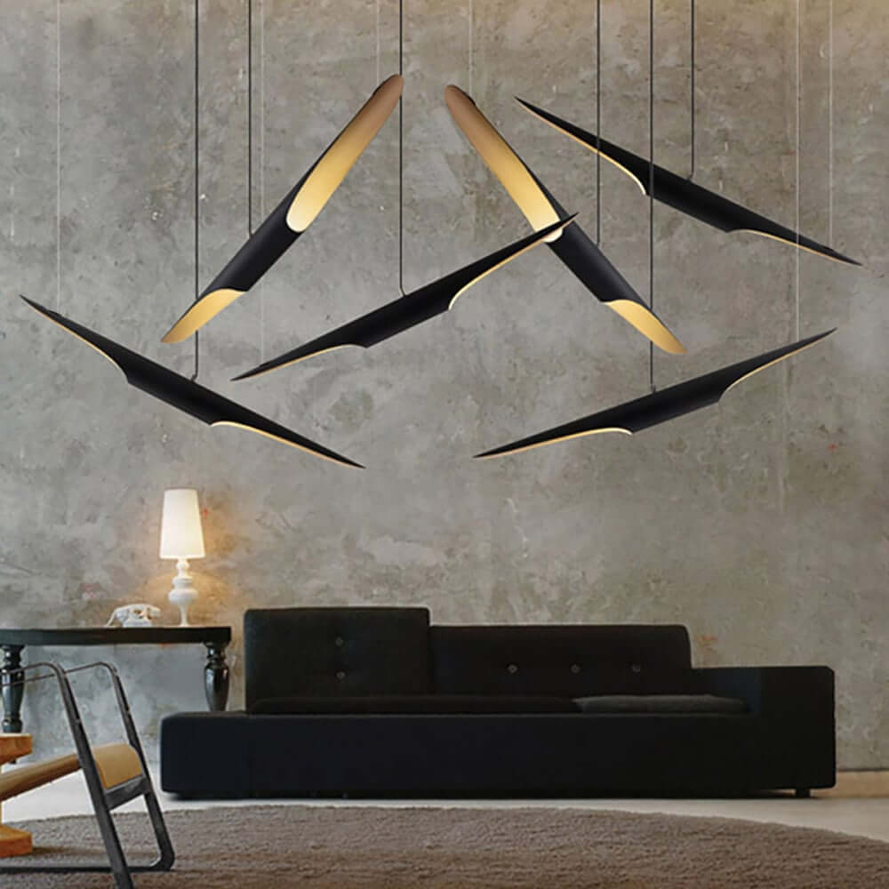 Modern Black & Gold Aluminum Kitchen Island Pendant Light Main Product Image