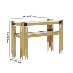 Modern Black & Gold Faux Marble Console Table with Shelves Dimensions
