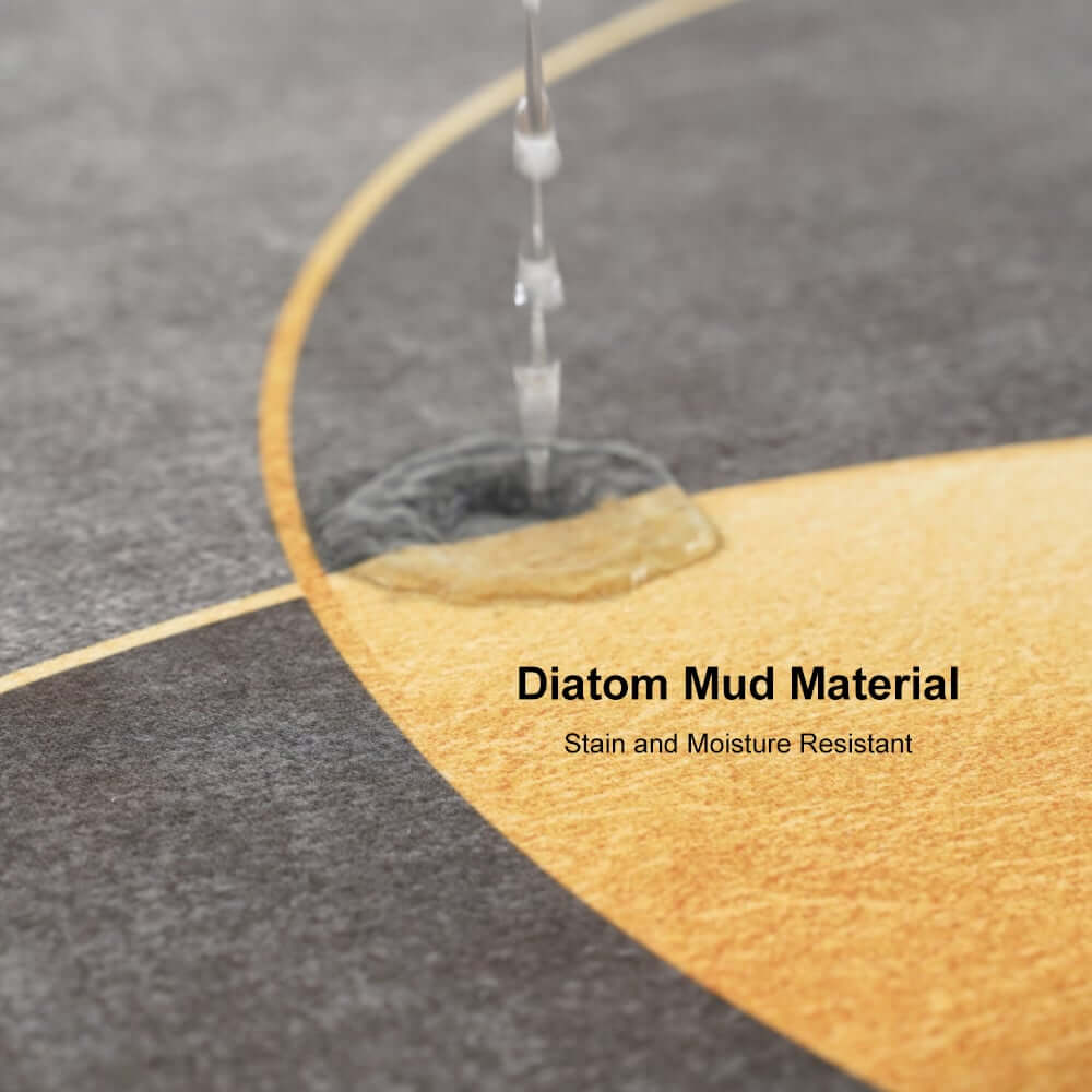 Modern Black & Gold Geometric Bath Rug Set in Rubber